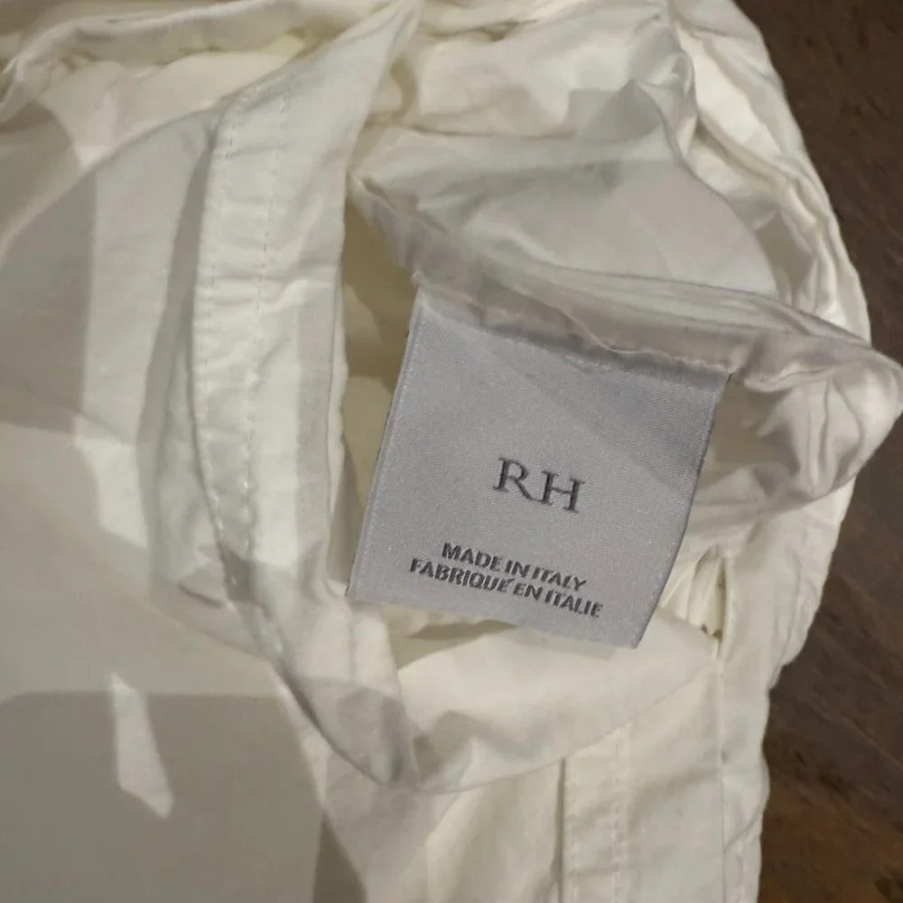 Restoration Hardware - Italian Hotel Satin Stitch White Duvet Cover - Queen - Picture 3 of 4